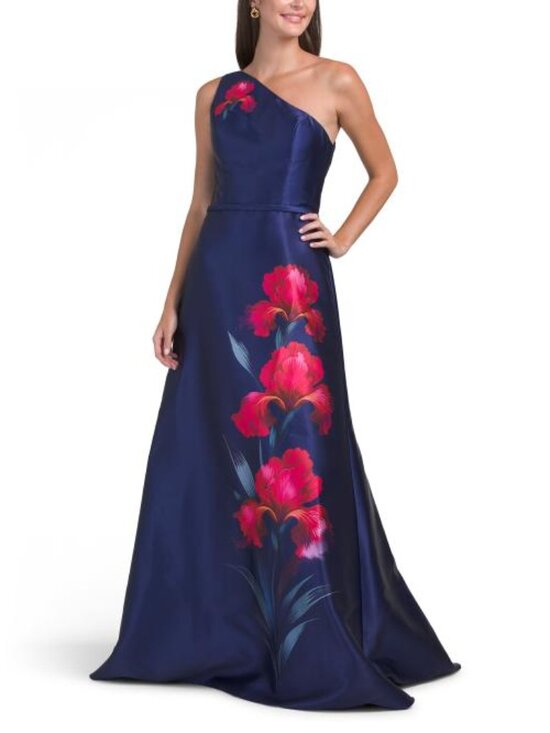 RENE BY RENE RUIZ Dresses & Skirts - RENE BY RENE RUIZ One Shoulder Floral Mikado Gown